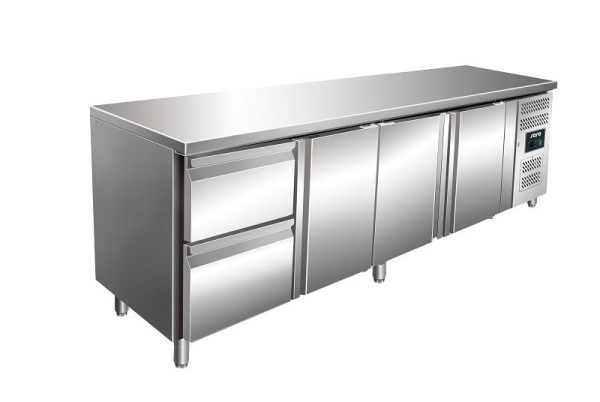 Table réfrigérante Saro avec jeu de 2 tiroirs modèle KYLJA 4110 TN, 323-10721
