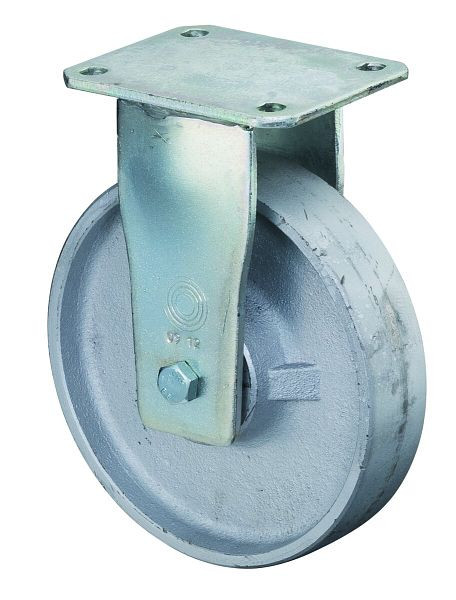 Roues BS Roulette robuste, roulette fixe, largeur de roue 38 mm, Ø roue 100 mm, capacité de charge 300 kg, bande de roulement coulée, corps de roue coulé, roulement à billes, RR110.C81.100