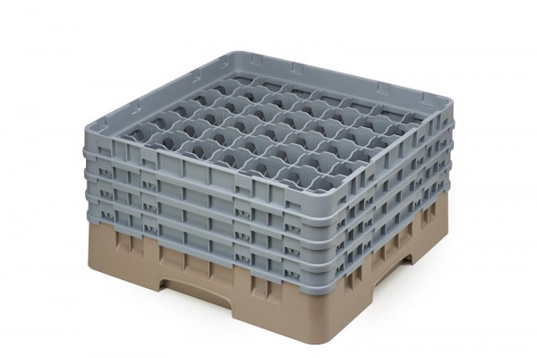 Panier de lavage Cambro 49 compartiments Camrack® 21,5 cm beige, paquet de 2, 49S800184