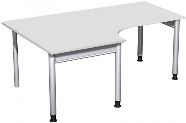 Bureau PC geramöbel gauche, réglable en hauteur, 1800x1200x680-820, gris clair/argent, N-657310-LS