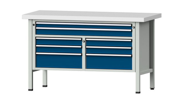 Etablis ANKE Etabli Box, modèle 259 V, 1500 x 700 x 900 mm, RAL 7035/5010, KSP 50 mm, 304.151