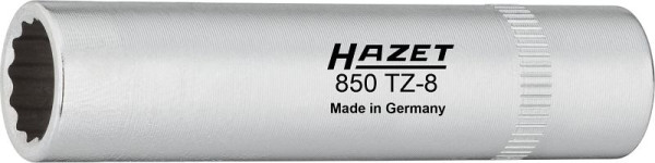 Insert de couvercle de carter de chaîne Hazet, carré creux 6,3 mm (1/4 pouce), profil de traction externe double hexagonal, 8 mm, 850TZ-8