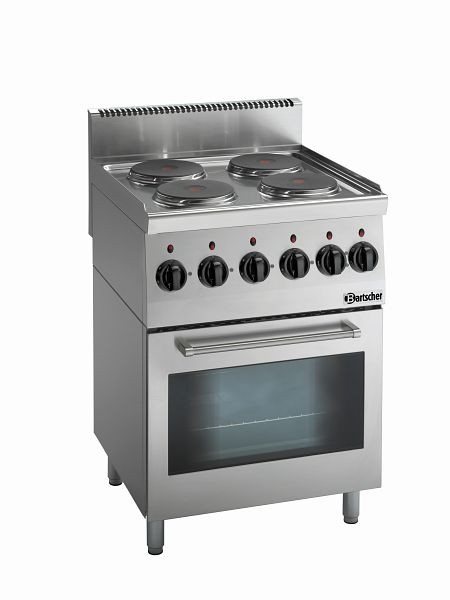 Cuisinière électrique Bartscher 600, B600, 4 plaques, four électrique, 131764