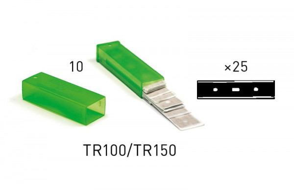 Lames de grattoir à verre en carbone UNGER 10cm, UE: 10 étuis de 25 pièces chacun, TR100