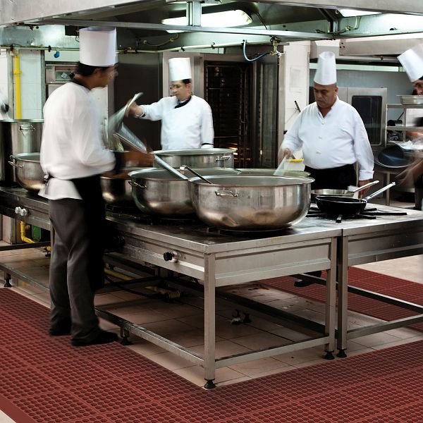 Tapis de sol Notrax Cushion Ease Red pour l'industrie agroalimentaire 550RD, rouge, UE : 1 m², 550S0000RD