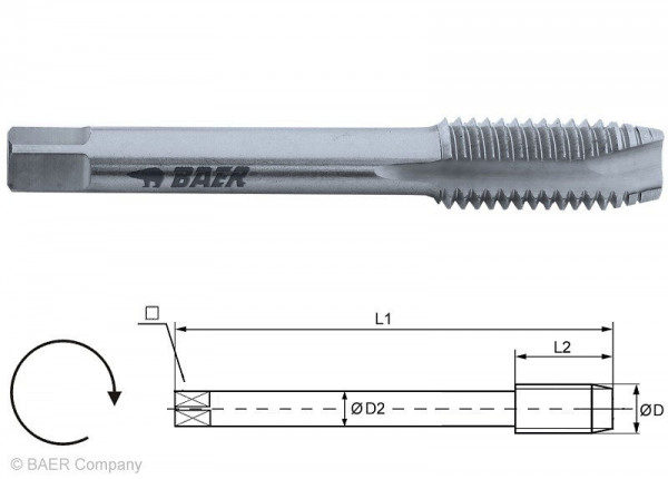 Taraud à découper BAER HSSG Forme B - M 27 x 3,0, 110201017