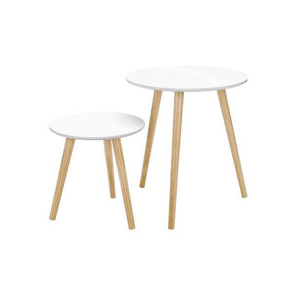VASAGLE 2 tables d'appoint rondes, LET07WN