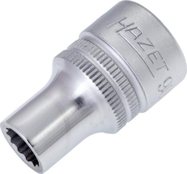 Embout pour clé à douille Hazet, double hexagonale, carré creux 12,5 mm (1/2 pouce), profil de traction extérieur double hexagonale, 9 mm, 900Z-9