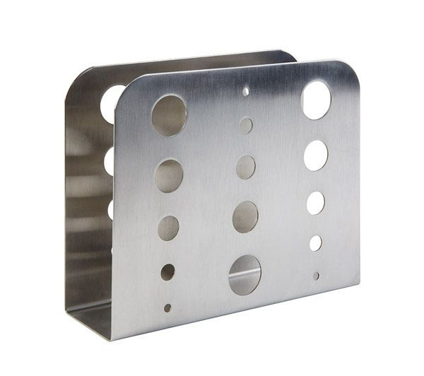 Porte-serviettes APS, 15 x 4,5 cm, hauteur : 12,5 cm, acier inoxydable 18/0, poli mat, fond adapté aux meubles, pour environ 30 serviettes, 11780