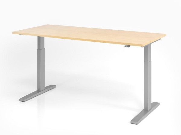 Bureau Hammerbacher XMKA19, 180 x 80 cm, plateau : érable, épaisseur 25 mm, chant épais en ABS, forme rectangulaire, VXMKA19/3/S