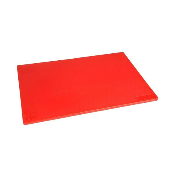 Planche à découper Hygiplas antibactérien LDPE rouge 450x300x10mm, HC859