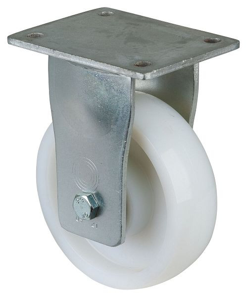 Roues BS Roulette robuste, roulette fixe, largeur de roue 48 mm, Ø roue 150 mm, capacité de charge 800 kg, bande de roulement/corps de roue plastique, roulement à billes, RR110.B15.150