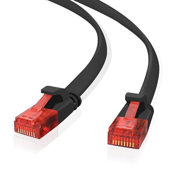 Helos câble patch ultra fin U/UTP Cat 6 noir 15,0m, 263014