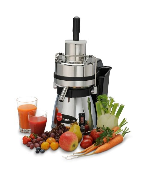 Centrifugeuse à jus de fruits et de légumes "Swiss made" SANAMAT INOX, 1216.002