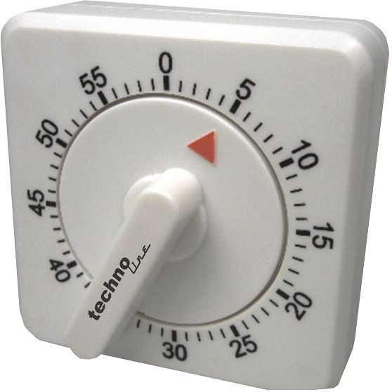 Réveil de courte durée Technoline blanc, dimensions : 69 x 69 x 40 mm, KZW analogique blanc