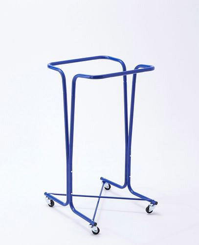 Support sac poubelle DENIOS 240 litres, mobile, bleu, 265-634