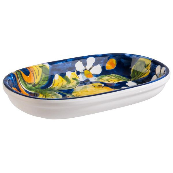 Bol/assiette APS "MÉDITERRANÉE", 18,5 x 11,5 cm, hauteur 3 cm, mélamine, décor blanc, 85290