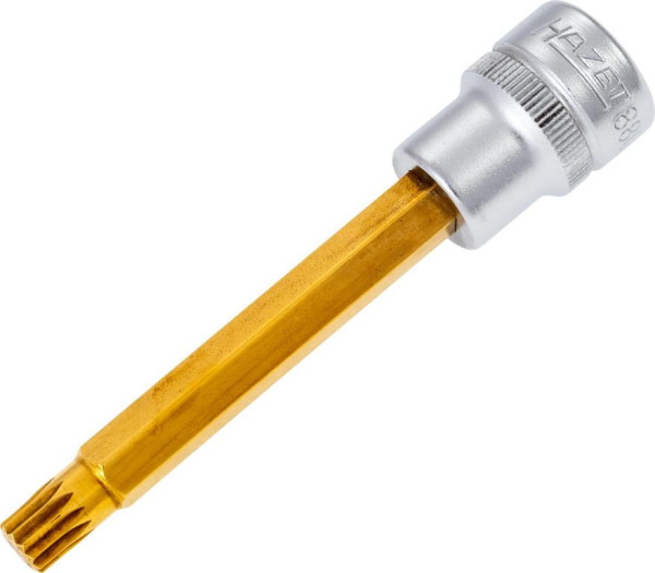 Douille tournevis Hazet, carré creux 10 mm, profil multident interne XZN, M8, version longue avec moletage, 8808LG-8