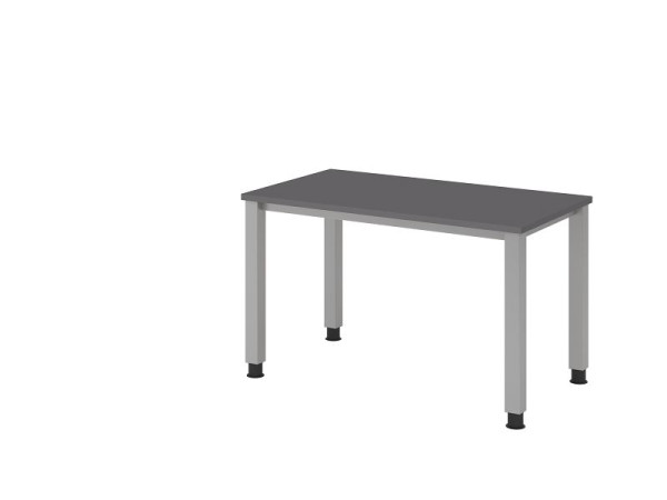 Hammerbacher bureau 4 pieds carré 120x67cm graphite/argent, VQS612/G/S