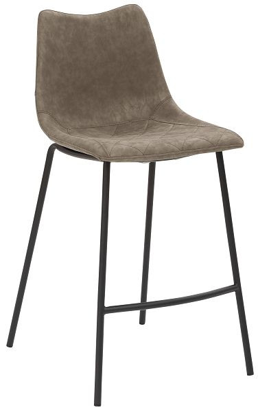 Mayer Sitzmöbel tabouret de comptoir mySOLO, housse d'assise en cuir synthétique PU boue vintage, structure à quatre pieds thermolaqué noir, 1175_V3_545