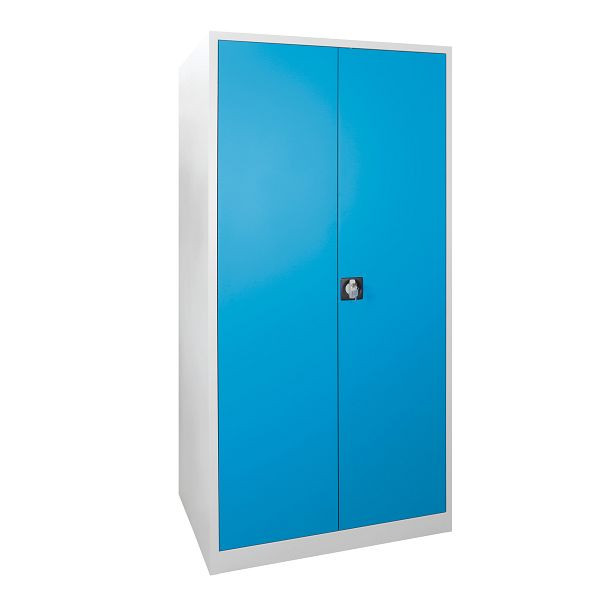 Armoire à portes battantes ADB, profondeur 600 mm, RAL7035/5012, bleu clair, 40753