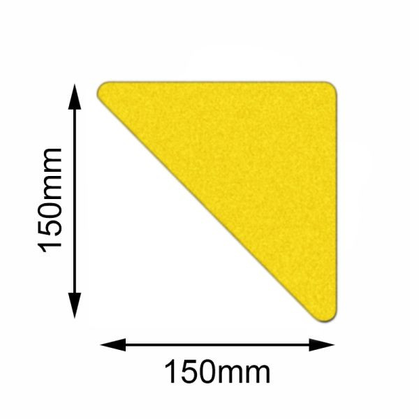 Marqueur de sol Mehlhose Triangle jaune de sécurité 150x150mm, UE: 10 pièces, KSGD1V10