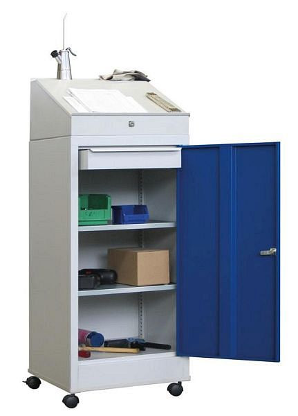 PAVOY Armoire à portes battantes combinées avec éléments d'équipement, y compris plateau supérieur et châssis mobile, 32370-050-036