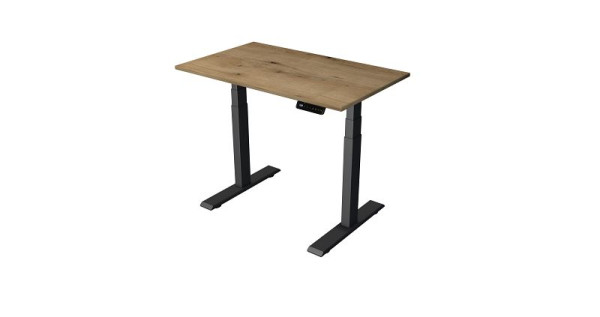 Table debout/assise Kerkmann L 1000 x P 600 mm, anthracite, réglable en hauteur électriquement de 630 à 1270 mm, chêne/anthracite, 10270355