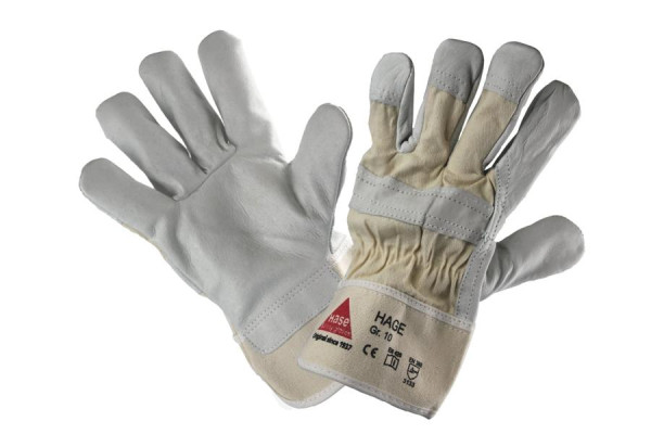 Hase Safety HAGE, gants de sécurité à 5 branches en cuir pleine fleur, taille : 10, UE : 12 paires, 290900-10