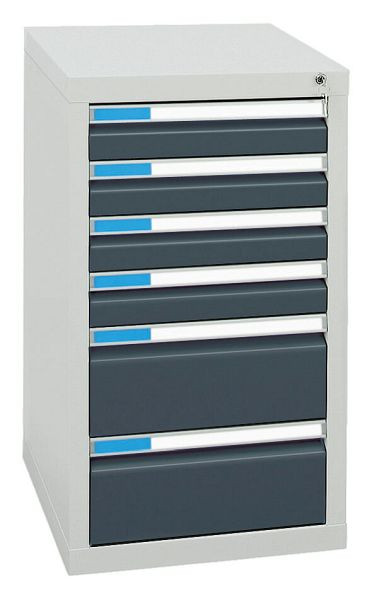 armoire à tiroirs émoussés série ESTA, RAL 7035/7016, 6 tiroirs (4x100, 2x200 mm), 7601571
