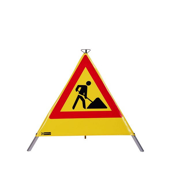 Pyramide d'avertissement NESTLE 70cm WAPY 70G, cadre lumineux avec pied central, feuille jaune, Schaufelmann VZ123, 19501001