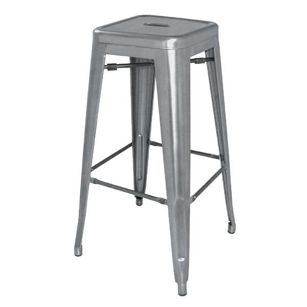 Bolero Bistro Steel Tabouret Gun Metal Grey (4 pièces), DM934