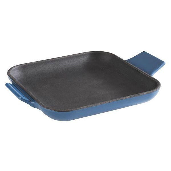 Poêle de service APS -FONTE-, 13 x 13 cm, hauteur : 2 cm, fonte, émaillée, intérieur : noir, extérieur : bleu, brillant, 88227