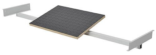 Repose-pieds Bedrunka+Hirth pour table de base Workline profondeur 1500, dimensions en mm (LxPxH) : 400 x 350 x 20, 07.00.25