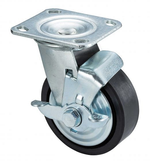 Roues Boxo 125 mm PU avec frein 1 pièce, P-52PUS