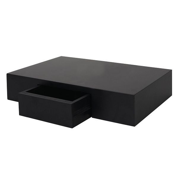 Étagère murale Mendler Oise, étagère suspendue avec tiroir, 40cm, noir, 60987