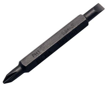 Embout de tournevis double ELORA 1/4 ", fente + Phillips, 3080, taille: PH 2, 3080010025260