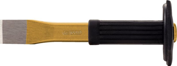 Burin plat KS Tools avec poignée de protection des mains, ovale, 250 mm, 162.0113