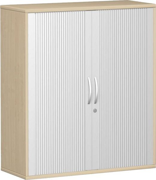 armoire à volets roulants geramöbel 2 étagères décoratives, verrouillable, 1000x425x1152, argent/érable, N-10Q310-SA