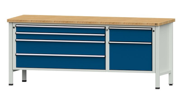 Établis ANKE Établi en caisson, modèle 286 V, 2000 x 700 x 840 mm, RAL 7035/5010, BMP 40 mm, 304.596
