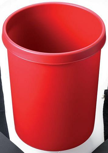 Grande corbeille à papier DENIOS avec bord de préhension périphérique, volume de 45 litres, rouge, 188-994