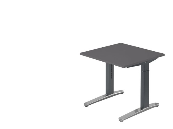 Bureau Hammerbacher pied C 80x80cm graphite/graphite (poli), VXB08/G/GC