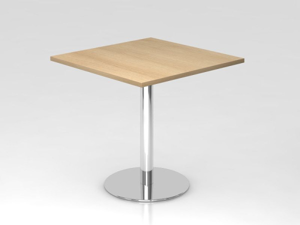 Table de réunion Hammerbacher 80x80cm chêne/chrome, structure chromée, VSTF88/E/C