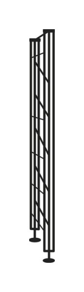 Kerkmann cadre d'extrémité Libra, D 250 x H 2300 mm, gris clair, 52112815