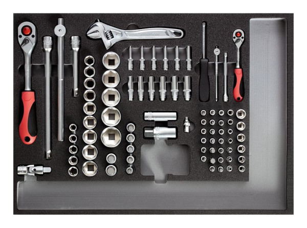 GEDORE jeu de clés à douilles rouges 1/4+1/2 module CT 84 pièces, 3301681