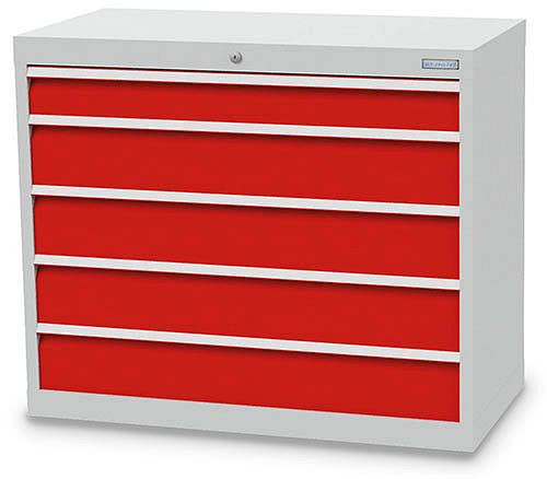 Armoire à tiroirs Bedrunka+Hirth, profondeur 500 mm, R 36-16, 980 x 500 x 819 mm, 5 tiroirs (1x 100VA, 4x 150VA), capacité de charge 75 kg, 98.140-75