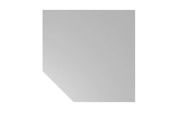 Plaque d'interconnexion Hammerbacher QT12, 120 x 120 cm, plaque : grise, épaisseur 25 mm, forme carrée avec coin biseauté, pied de support en graphite, VQT12/5/G