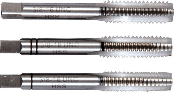 Jeu de tarauds à main Projahn pour filetage grossier américain UNC 3 pièces HSS-G DIN 352 UNC n° 3, 93303