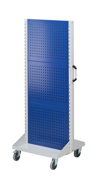 Panneaux de tôle perforée de base ANKE pour voitures; 800 x 720 x 1950 mm; RAL 7035/5010; avec 6 x panneau métallique perforé (3 x par côté), 962.065