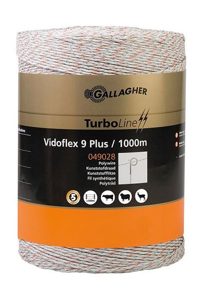 Gallagher Vidoflex 9 TurboLine Plus 1000 m de toron en plastique blanc, 049028